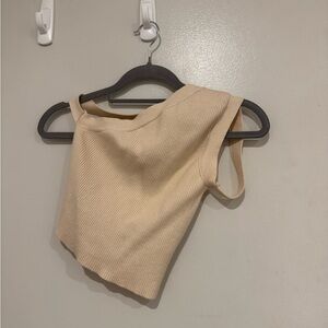 Women's Cream One-Shoulder Top